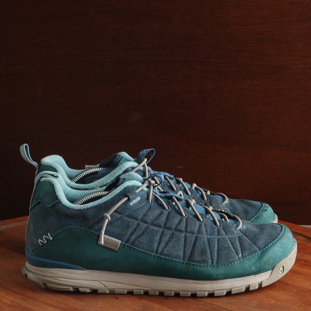 Oboz Sneakers Womens‎ SZ 9.5 Blue Teal Jeannette Low Suede Hiking Outdoor Shoes